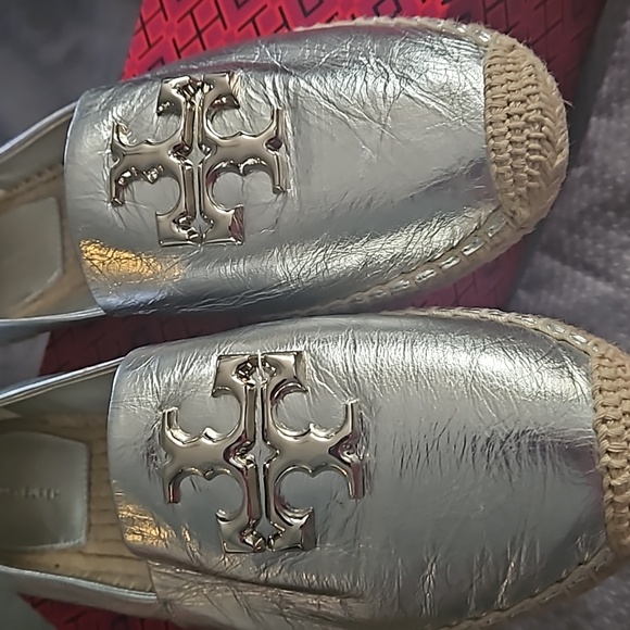Tory Burch Eleanor espardrille metallic leather - Picture 2 of 4